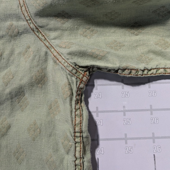 Ryan Michael Pearl Snap Western Shirt Mens XL Green Long Sleeve Silk Textured - Picture 7 of 8